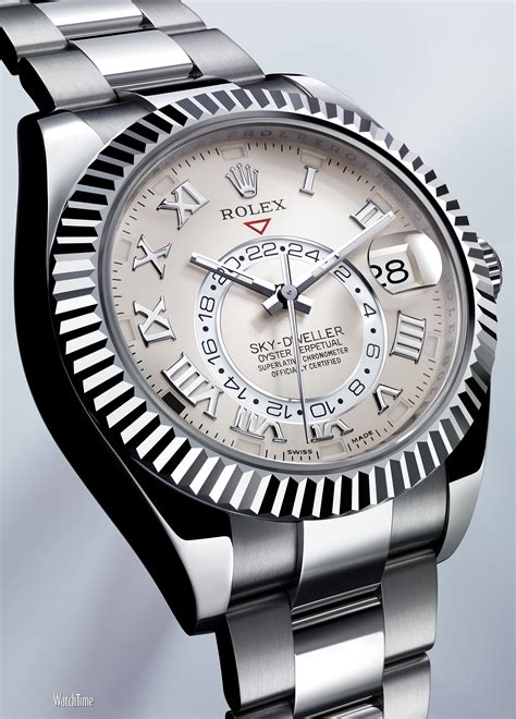 rolex sky dweller white gold leather strap|rolex sky dweller dial.